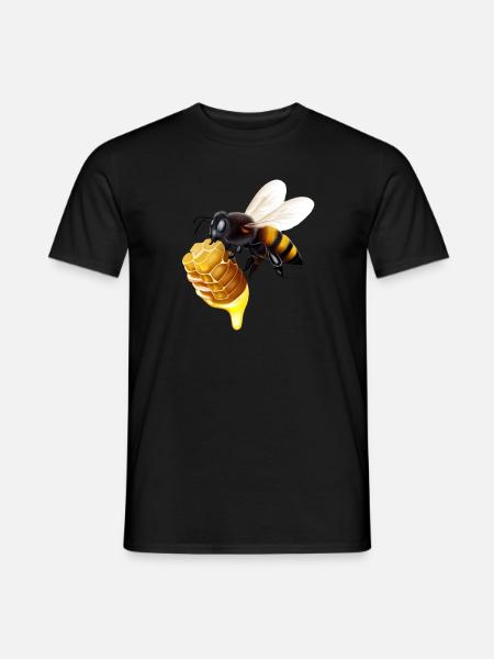 Bee with honeycomb - Men's T-Shirt - black