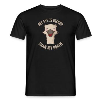 Mon œil est plus gros que mon cerveau Oiseau autruche - T-shirt homme - noir - Devant - AI Model Male 178 light (178cm)