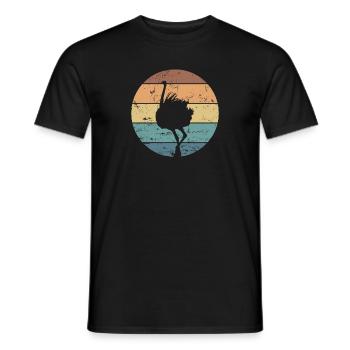 Strauß Laufvogel Großvogel Hals - Männer T-Shirt - Schwarz - Vorne - AI Model Male 178 light (178cm)