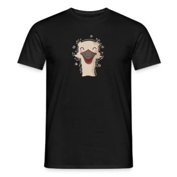animal de ratite d’autruche heureux - T-shirt homme - noir - Devant - AI Model Male 178 light (178cm)
