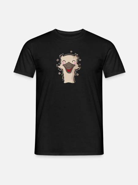 happy ostrich ratite animal - Men's T-Shirt - black