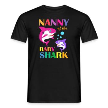 Nounou Du Bébé Anniversaire Requin Nanny Requin Mothe - T-shirt homme - noir - Devant - AI Model Male 178 light (178cm)