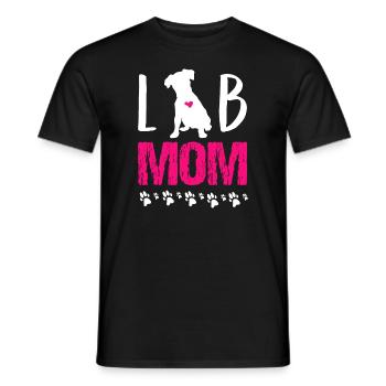 Lab Mom Happy Mother's Day Dog Breed Paw Bark Bone - Men's T-Shirt - black - Front - AI Model Male 178 light (178cm)