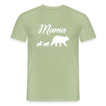 Mama Bär - Mit Zwei Jungen Zwillingsmutter Muttertag Gi - Männer T-Shirt - Sage - Vorne - AI Model Male 178 light (178cm)