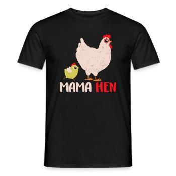 Fun Fête des mères Mama Hen Cadeau Animal de ferme - T-shirt homme - noir - Devant - AI Model Male 178 light (178cm)