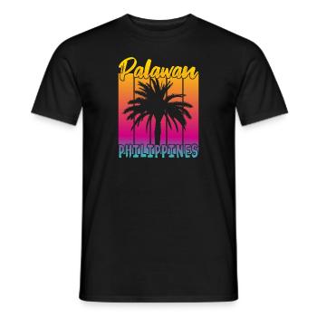 Palawan Philippines Coucher de soleil - T-shirt homme - noir - Devant - AI Model Male 178 light (178cm)