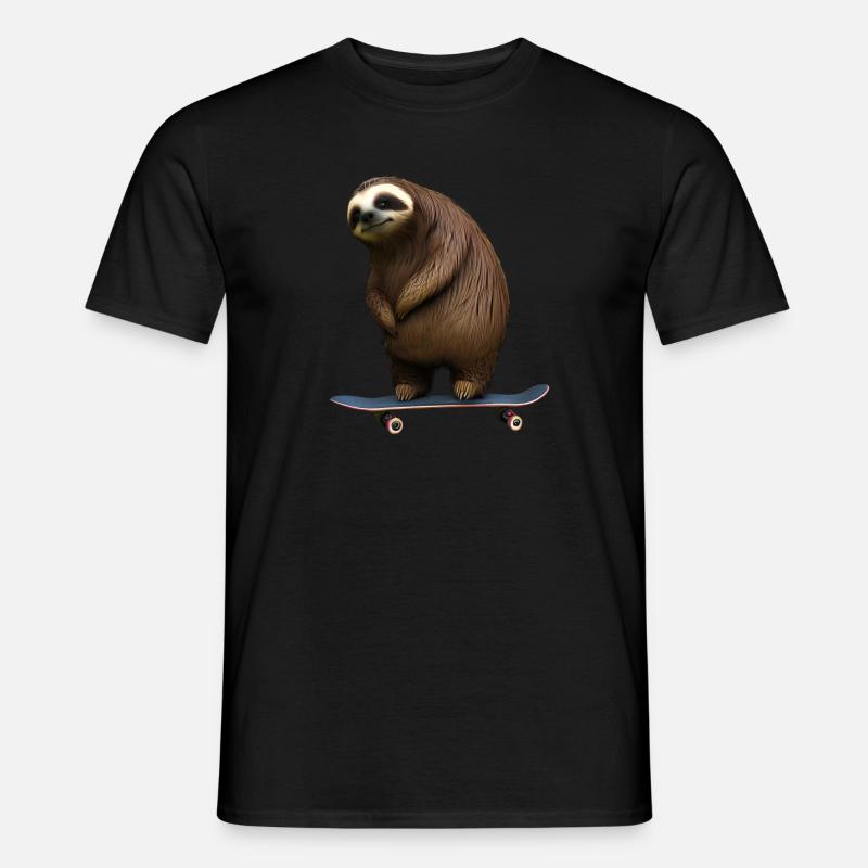 Skateboard Sloth - T-shirt homme - noir