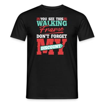 Rentner Rente Witzig Dont Forget My Discount - Männer T-Shirt - Schwarz - Vorne - AI Model Male 178 light (178cm)