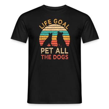 Life Goal Pet All The Dogs Funny Vintage Dog Lover - Men's T-Shirt - black - Front - AI Model Male 178 light (178cm)