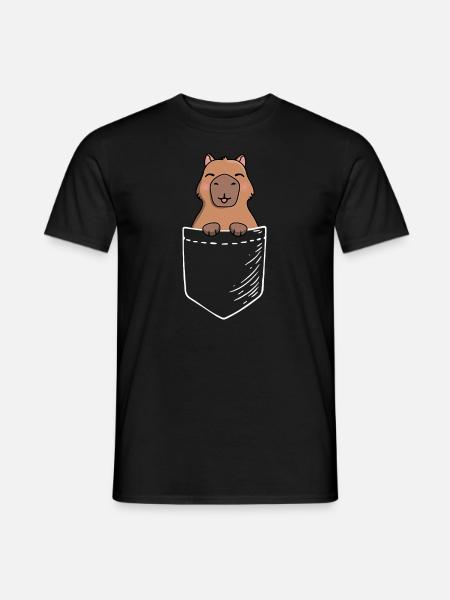 Capybarapigamericaratspigsadorablesöpö pupu - Mænd T-shirt - sort