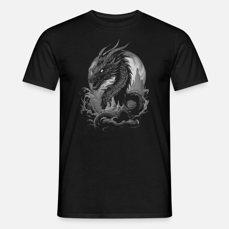 Fantasy Drache - Männer T-Shirt - Schwarz