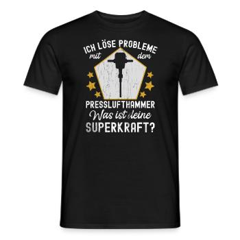 Ich Löse Probleme Mit dem Presslufthammer Straßenb - Männer T-Shirt - Schwarz - Vorne - AI Model Male 178 light (178cm)