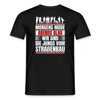 Morgens Müde Abends Blau Straßenbau - Männer T-Shirt - Schwarz - Vorne - AI Model Male 178 light (178cm)