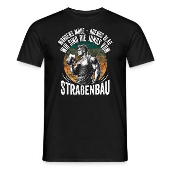 Morgens Müde Abends Blau Straßenbau - Männer T-Shirt - Schwarz - Vorne - AI Model Male 178 light (178cm)