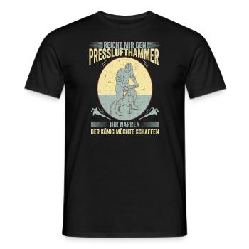 Reicht Mir den Presslufthammer Straßenbauarbeiter - Männer T-Shirt - Schwarz - Vorne - AI Model Male 178 light (178cm)