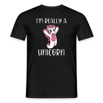 C’est mon costume humain Je suis vraiment une licorne - T-shirt homme - noir - Devant - AI Model Male 178 light (178cm)