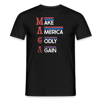 Rendre l’Amérique pieuse, aimer à nouveau la foi de Dieu - T-shirt homme - noir - Devant - AI Model Male 178 light (178cm)