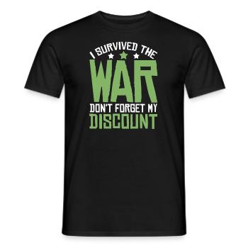 Rentner Rente Lustig Dont Forget My Discount - Männer T-Shirt - Schwarz - Vorne - AI Model Male 178 light (178cm)