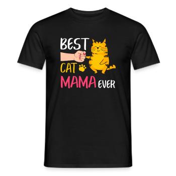Meilleur chat Mama Jamais Mignon Cat Fist Bump Femmes Mère - T-shirt homme - noir - Devant - AI Model Male 178 light (178cm)