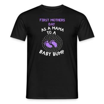 Mama Ankündigung Baby Bump Mama wird erste Mutter - Männer T-Shirt - Schwarz - Vorne - AI Model Male 178 light (178cm)