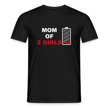 Maman de 2 filles Cadeau de la fête des mères de la fille - T-shirt homme - noir - Devant - AI Model Male 178 light (178cm)