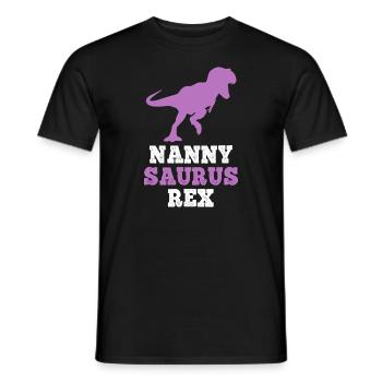 Nanny-Saurus Rex Dino Dinosaur NannySaurus Funny - Men's T-Shirt - black - Front - AI Model Male 178 light (178cm)