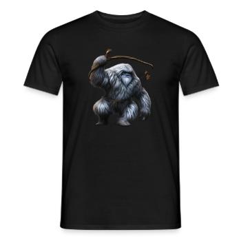 Yéti avec arc et flèches - T-shirt homme - noir - Devant - AI Model Male 178 light (178cm)