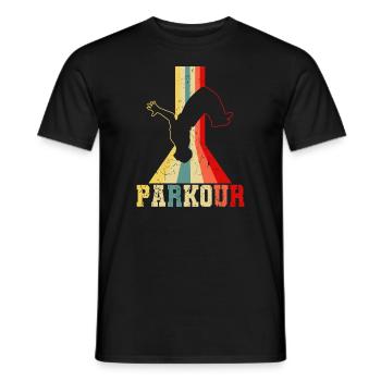Parkour Freerunner Traceur Retro Freerunning Herren B - Männer T-Shirt - Schwarz - Vorne - AI Model Male 178 light (178cm)