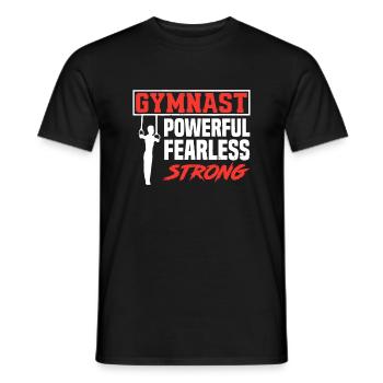 Garçons Gymnastique Hommes Sports Fort Gymnaste Drôle - T-shirt homme - noir - Devant - AI Model Male 178 light (178cm)