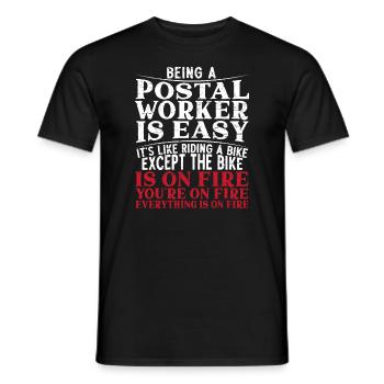 Being A Postal Worker Is Easy Funny Mailman - Men's T-Shirt - black - Front - AI Model Male 178 light (178cm)