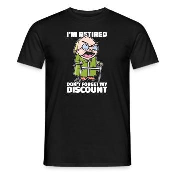 Pension de retraité drôle N’oubliez pas ma réduction - T-shirt homme - noir - Devant - AI Model Male 178 light (178cm)