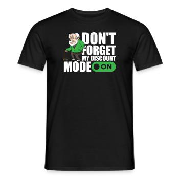 Pensioner Pension Humor Don't Forget My Discount - Men's T-Shirt - black - Front - AI Model Male 178 light (178cm)