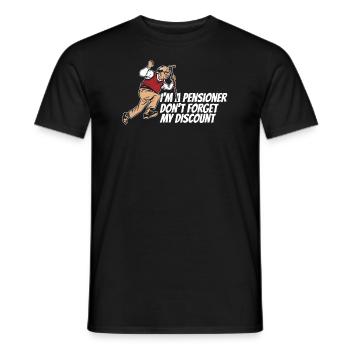 Pension de retraité drôle N’oubliez pas ma réduction - T-shirt homme - noir - Devant - AI Model Male 178 light (178cm)