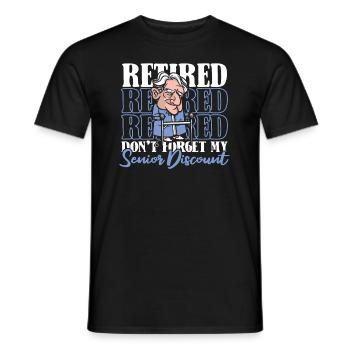 Retraite Pension Humour N’oubliez pas ma réduction - T-shirt homme - noir - Devant - AI Model Male 178 light (178cm)