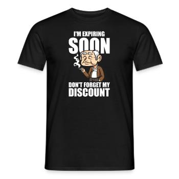 Rentner Rente Witzig Dont Forget My Discount - Männer T-Shirt - Schwarz - Vorne - AI Model Male 178 light (178cm)