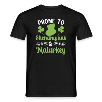 Anfällig für Spielereien und Malarkey Irish Leprechaun - Männer T-Shirt - Schwarz - Vorne - AI Model Male 178 light (178cm)