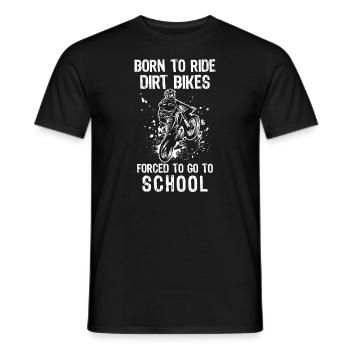 Né pour faire du vélo tout-terrain forcé d’aller à l’écolevélo - T-shirt homme - noir - Devant - AI Model Male 178 light (178cm)