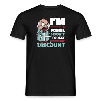 Pensioner Pension Humor Don't Forget My Discount - Men's T-Shirt - black - Front - AI Model Male 178 light (178cm)