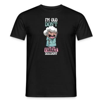 Rentner Rente Dont Forget My Discount - Männer T-Shirt - Schwarz - Vorne - AI Model Male 178 light (178cm)