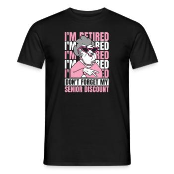 Pension de retraite à la retraite - T-shirt homme - noir - Devant - AI Model Male 178 light (178cm)