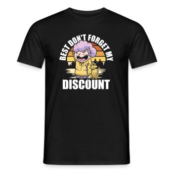 Rentner Rente Dont Forget My Discount - Männer T-Shirt - Schwarz - Vorne - AI Model Male 178 light (178cm)