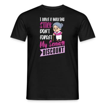 Pensioner Pension Granny Dont Forget My Senior Discount - Men's T-Shirt - black - Front - AI Model Male 178 light (178cm)