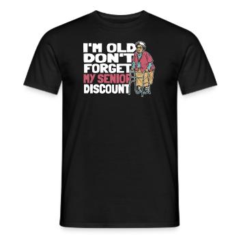Rentner Rente Witzig Dont Forget My Discount - Männer T-Shirt - Schwarz - Vorne - AI Model Male 178 light (178cm)