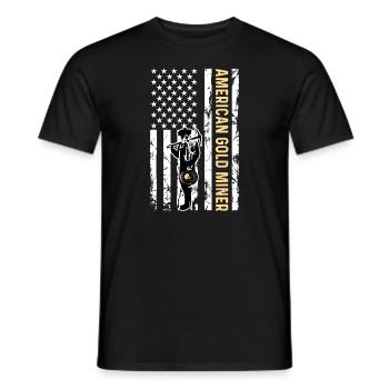 Goldene US-Flagge für amerikanischen Goldgräber - Männer T-Shirt - Schwarz - Vorne - AI Model Male 178 light (178cm)