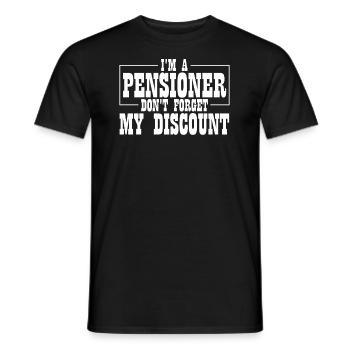 Rentner Rente Lustig Dont Forget My Discount - Männer T-Shirt - Schwarz - Vorne - AI Model Male 178 light (178cm)