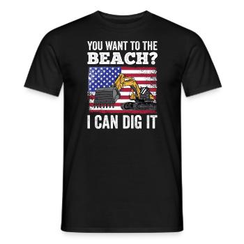 Retro Bagger Spruch Baggerfahrer Baustelle - Männer T-Shirt - Schwarz - Vorne - AI Model Male 178 light (178cm)