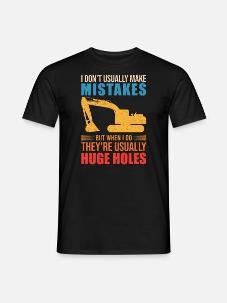 Retro Bagger Spruch Baggerfahrer Baustelle - Männer T-Shirt - Schwarz
