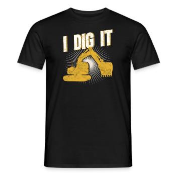 Retro Bagger Spruch Baggerfahrer Baustelle - Männer T-Shirt - Schwarz - Vorne - AI Model Male 178 light (178cm)