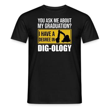 Retro Excavator Saying Excavator Driver Construction Site - Men's T-Shirt - black - Front - AI Model Male 178 light (178cm)