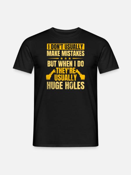 Retro Bagger Spruch Baggerfahrer Baustelle - Männer T-Shirt - Schwarz